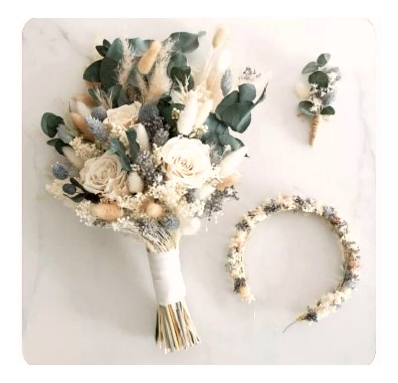 دسته گل عروس تثبیت شده